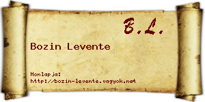 Bozin Levente névjegykártya